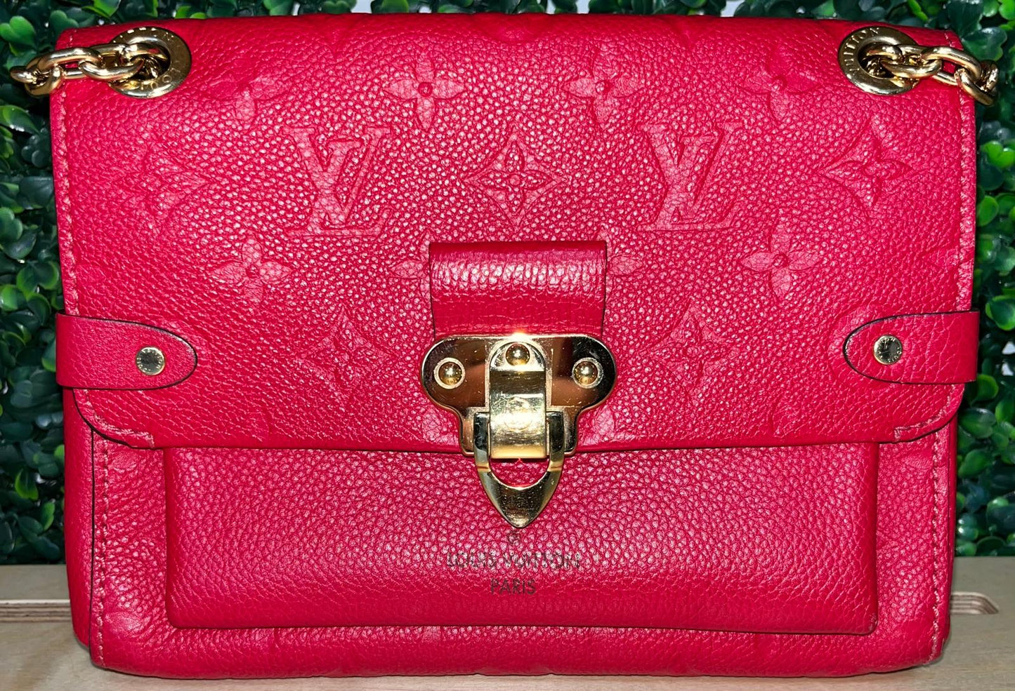 Louis Vuitton Red Empreinte Flap GHW Saint Germain BB