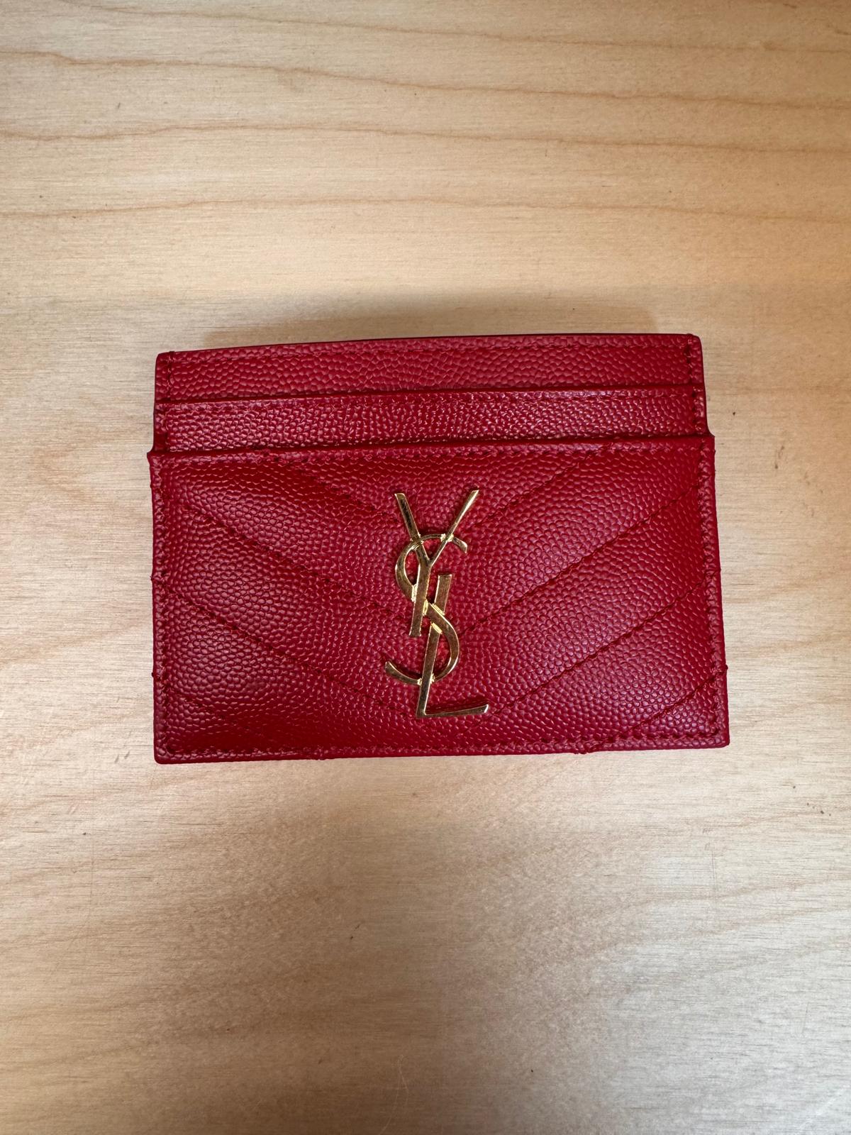 YSL Cassandre Card Case Red