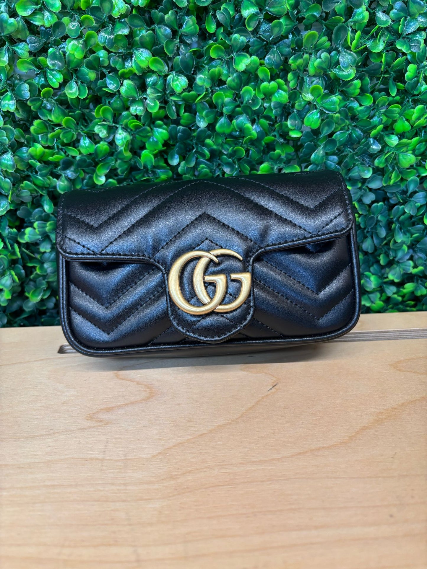 Gucci Super Mini Marmont Black Chevron