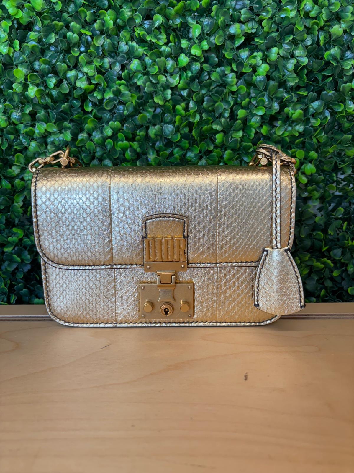 Dior Addict Gold Leather Handbag