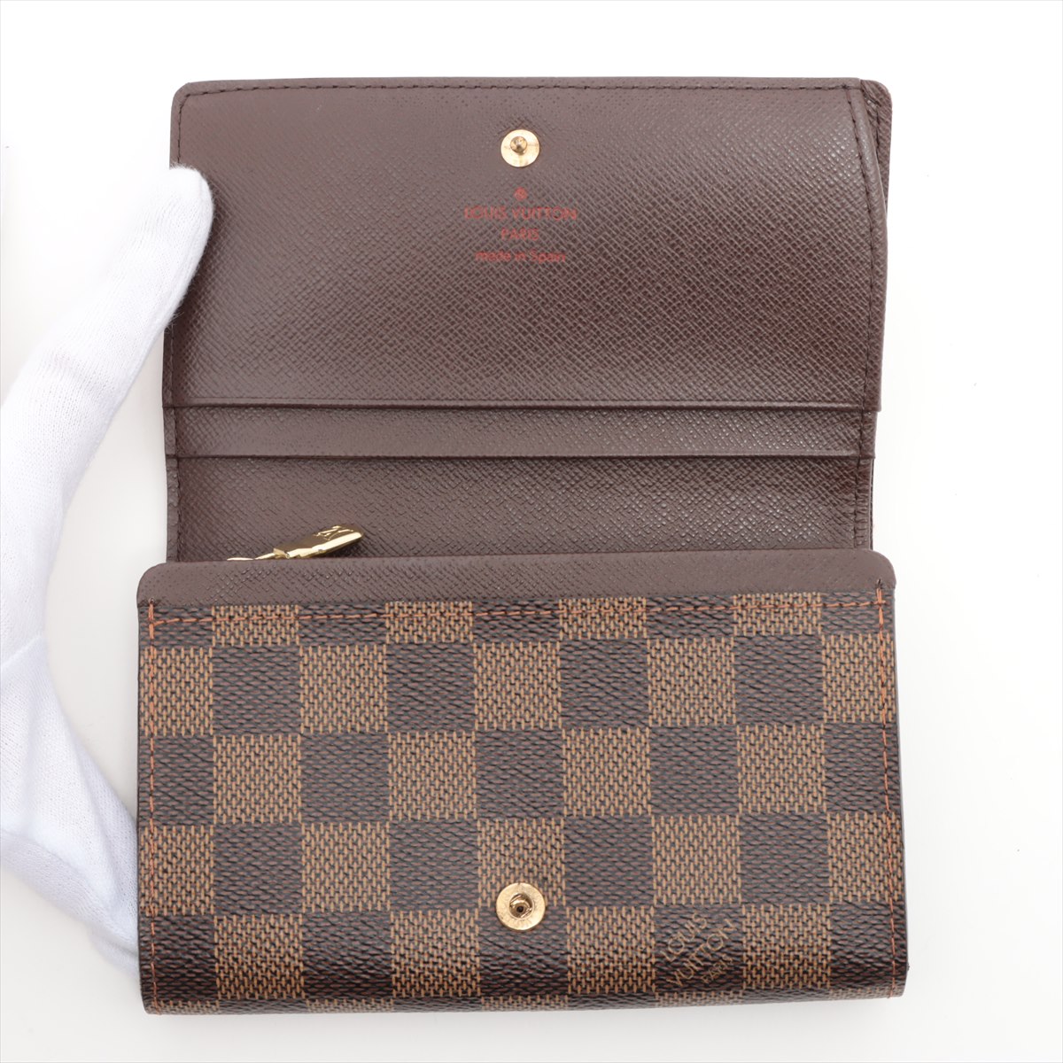 Louis Vuitton Damier Porto Monevier Tresor Brown Compact Wallet