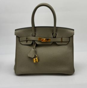Hermes Sauge Clemence Birkin 30 Gold Hardware Stamp X Year 2016