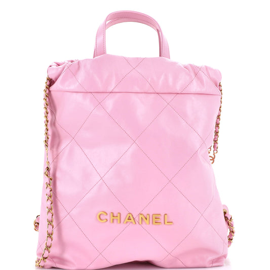 Chanel 22 Chain Backpack Quilted Calfskin Medium