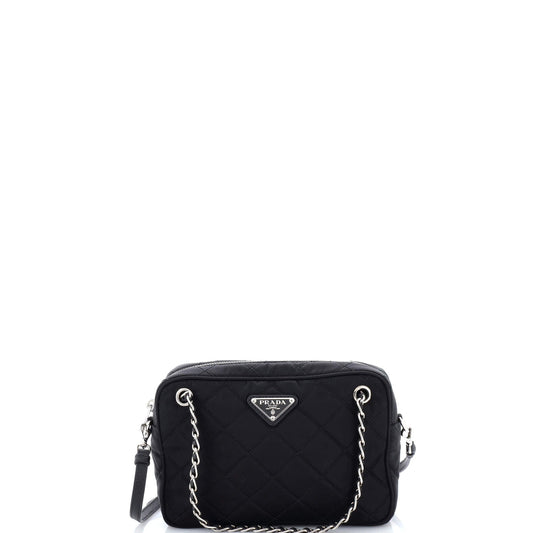 Prada Camera Bag Quilted Tessuto Small