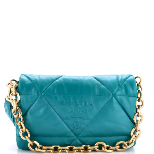 Prada Padded Shoulder Bag Quilted Nappa Leather