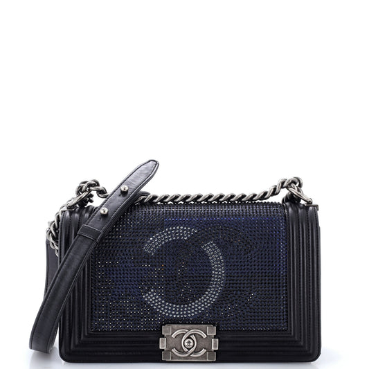 Chanel Paris-Dallas Boy Flap Bag Limited Edition Metallized Strass Old Medium