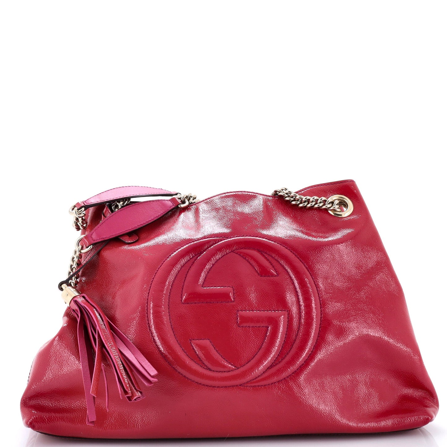Gucci Soho Chain Strap Shoulder Bag Patent Medium