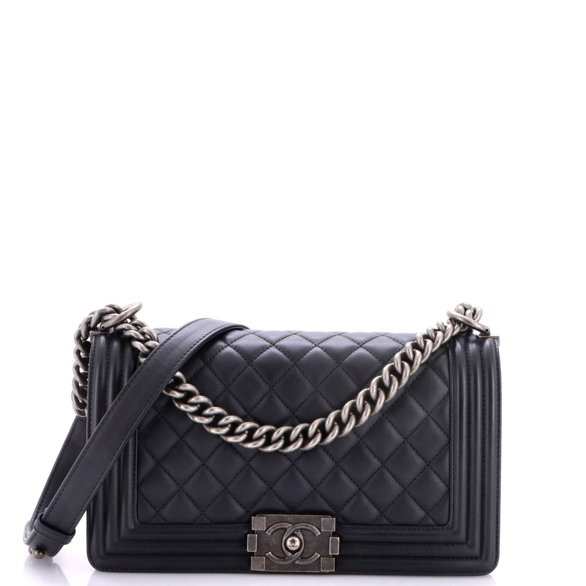 Chanel Boy Flap Bag Quilted Calfskin Old Medium