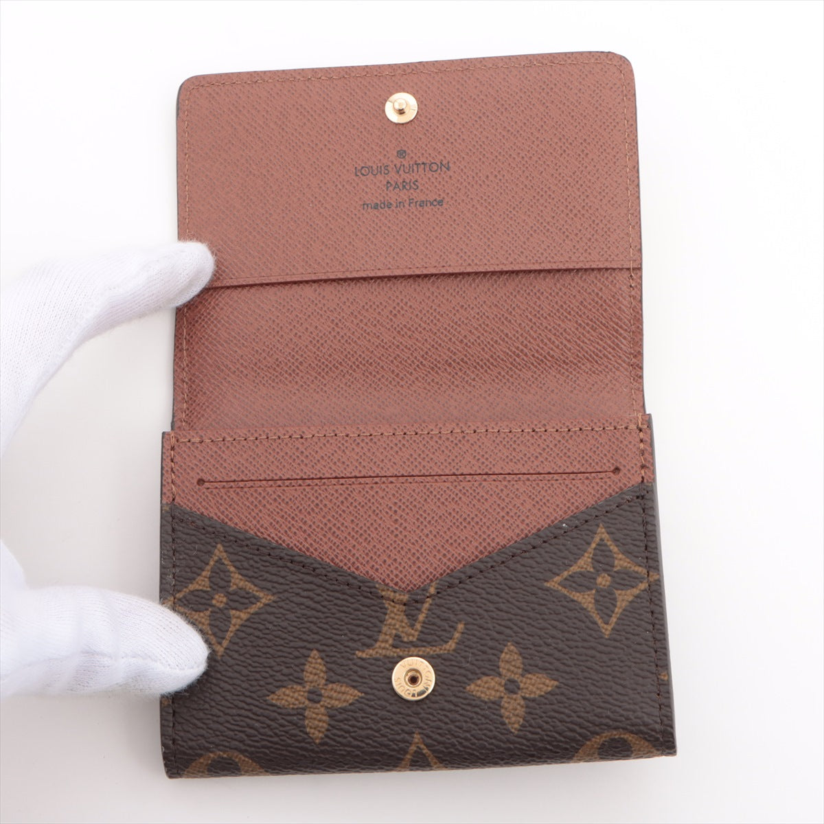 Louis Vuitton Monogram Annveloop Cult de visite M63801 Brown Card case