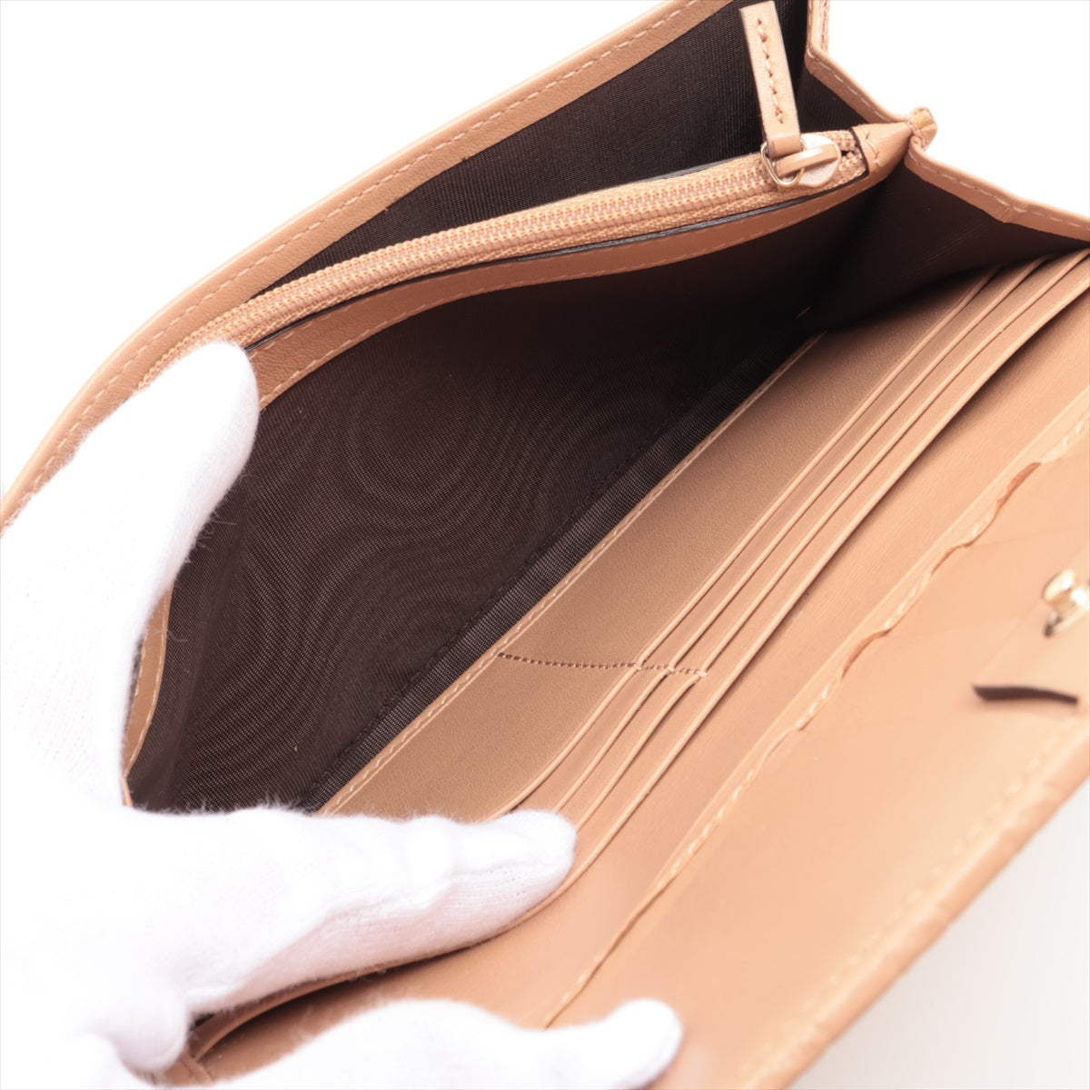 Gucci Micro Guccissima 449396 Leather Long Wallet Nude