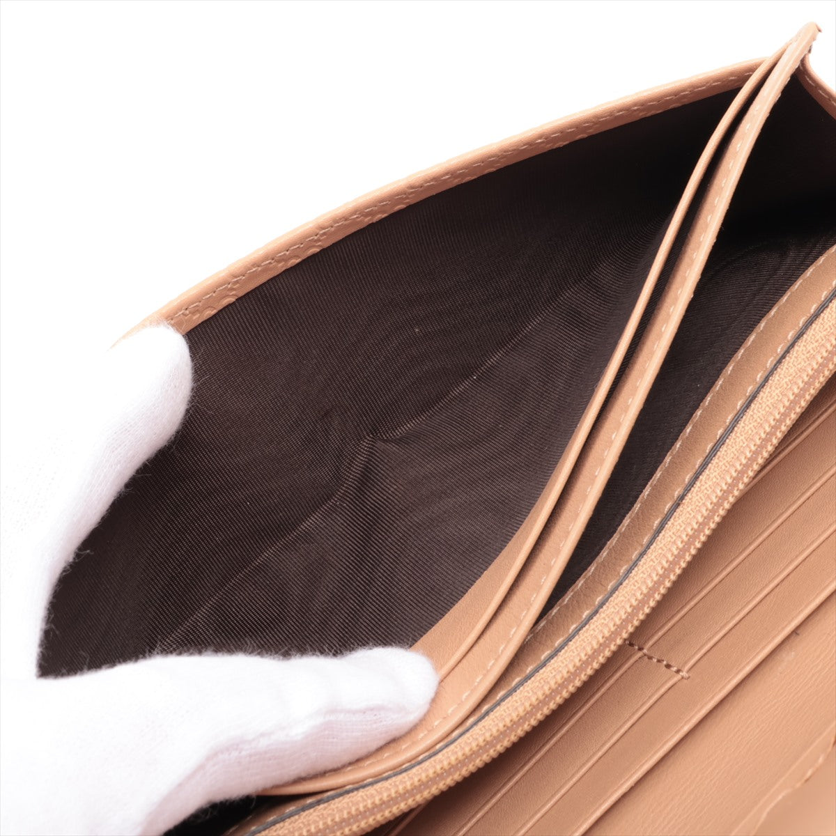 Gucci Micro Guccissima 449396 Leather Long Wallet Nude
