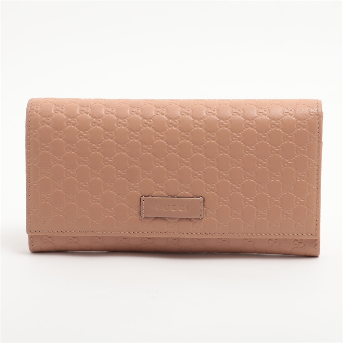 Gucci Micro Guccissima 449396 Leather Long Wallet Nude