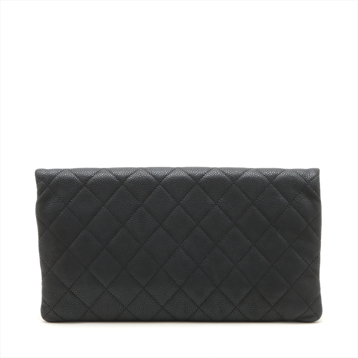 Chanel Matelasse Caviar Skin Clutch bag Black Silver Metal Fittings 20697912