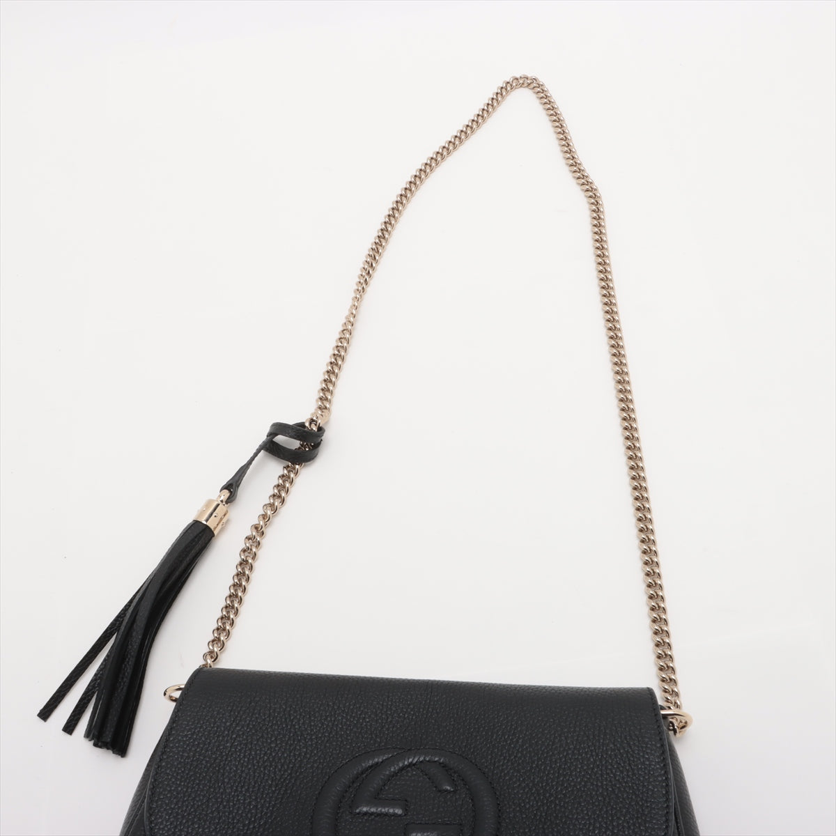 Gucci Soho Leather Chain Shoulder Bag Black 536224