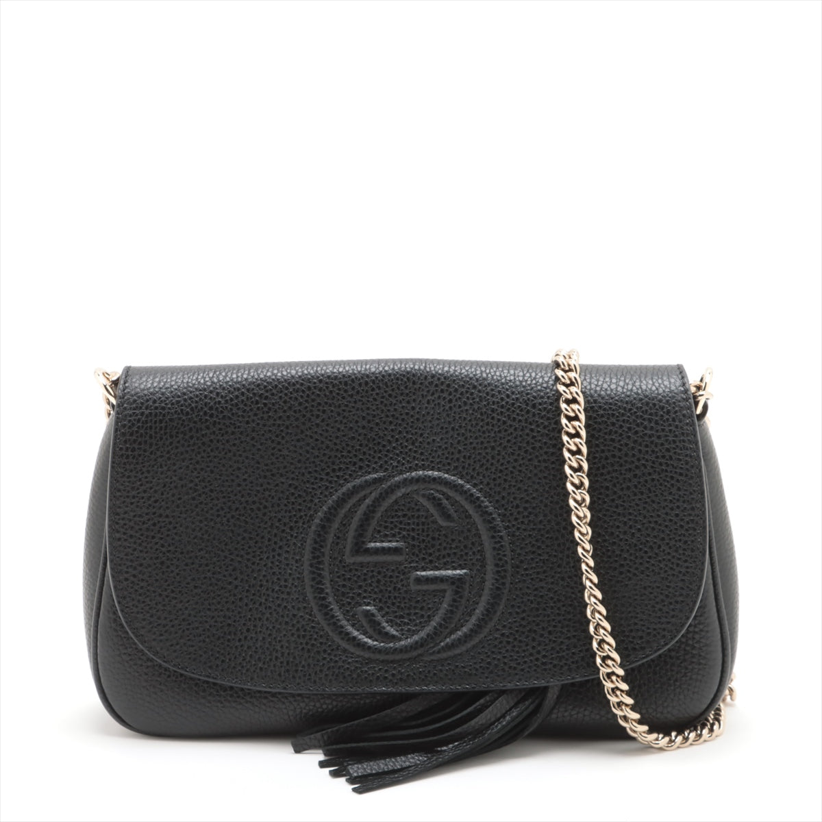 Gucci Soho Leather Chain Shoulder Bag Black 536224