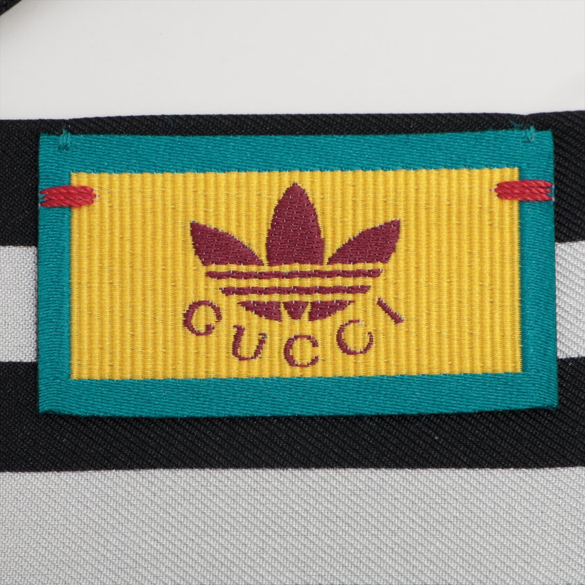 Gucci x Adidas Logo Scarf Silk Black × White Tsure tie scarf stripes