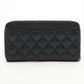 Chanel Matelasse Caviar Skin Zip Round Wallet Black Gold Metal Fittings