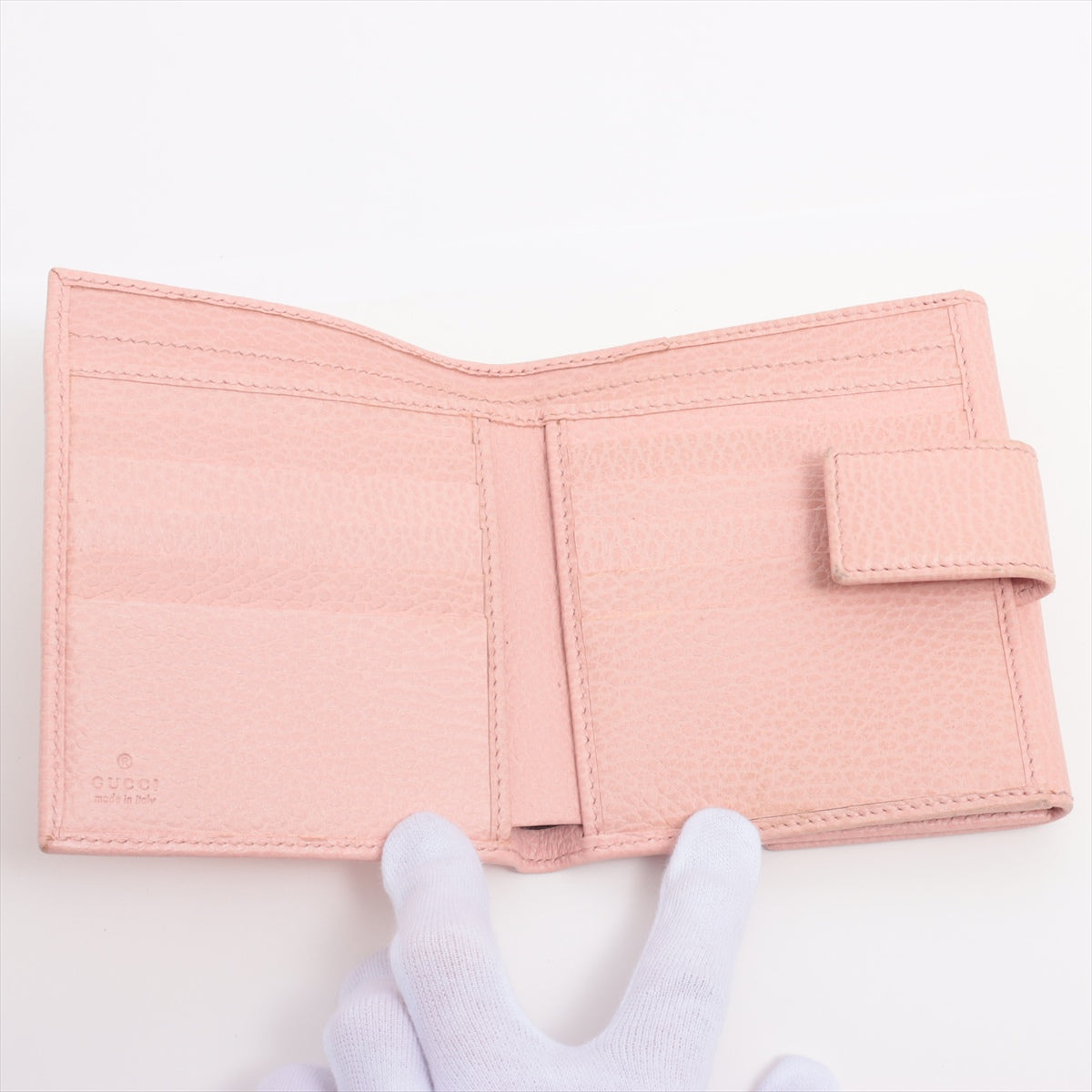 Gucci GG Marmont 456122 Leather Compact Wallet Pink