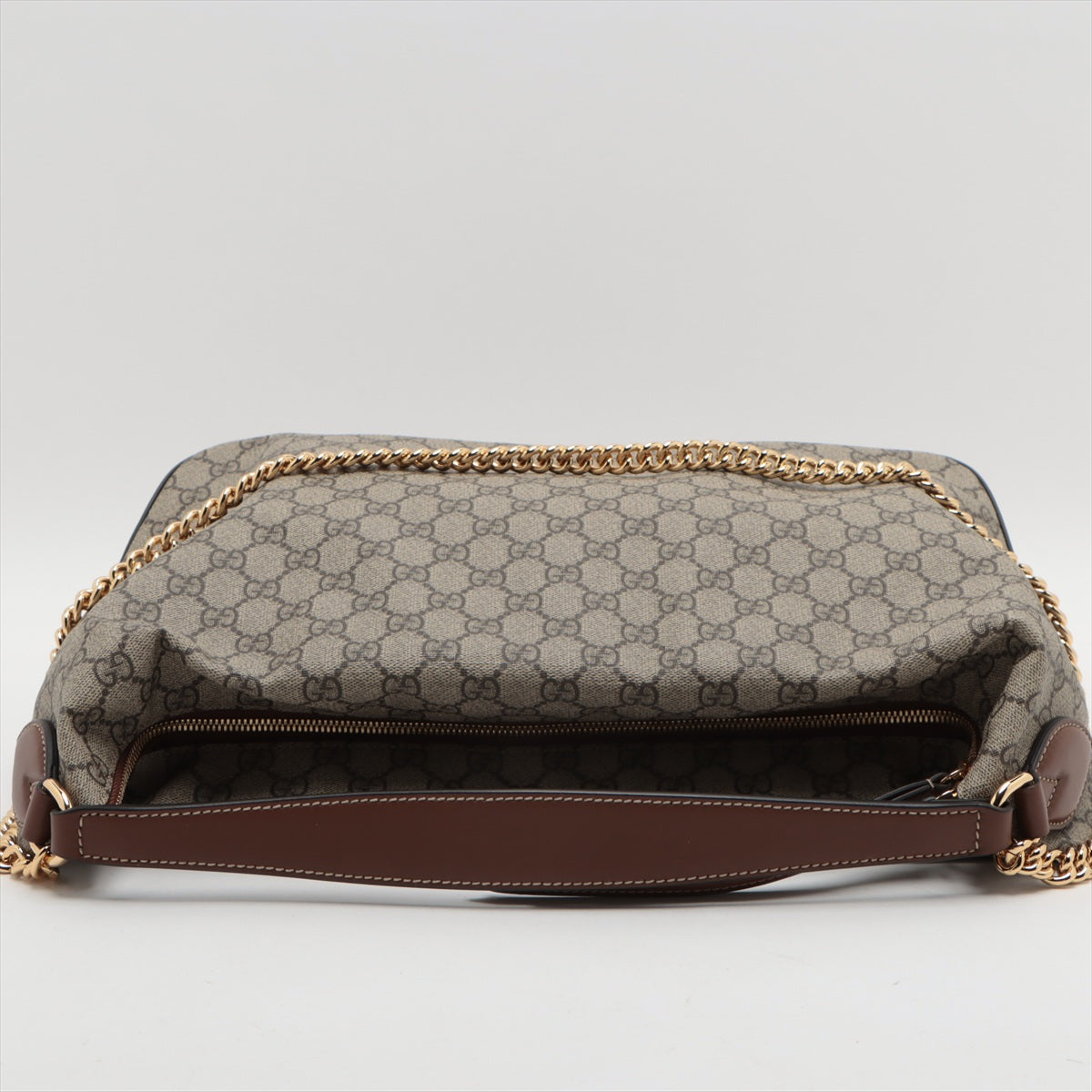 Gucci GG Supreme PVC & leather One shoulder bag Beige 477324