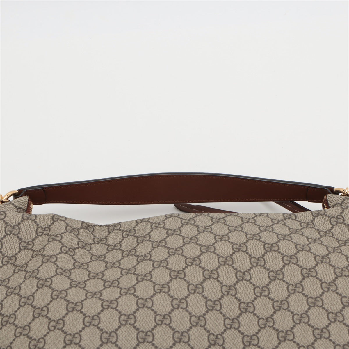 Gucci GG Supreme PVC & leather One shoulder bag Beige 477324