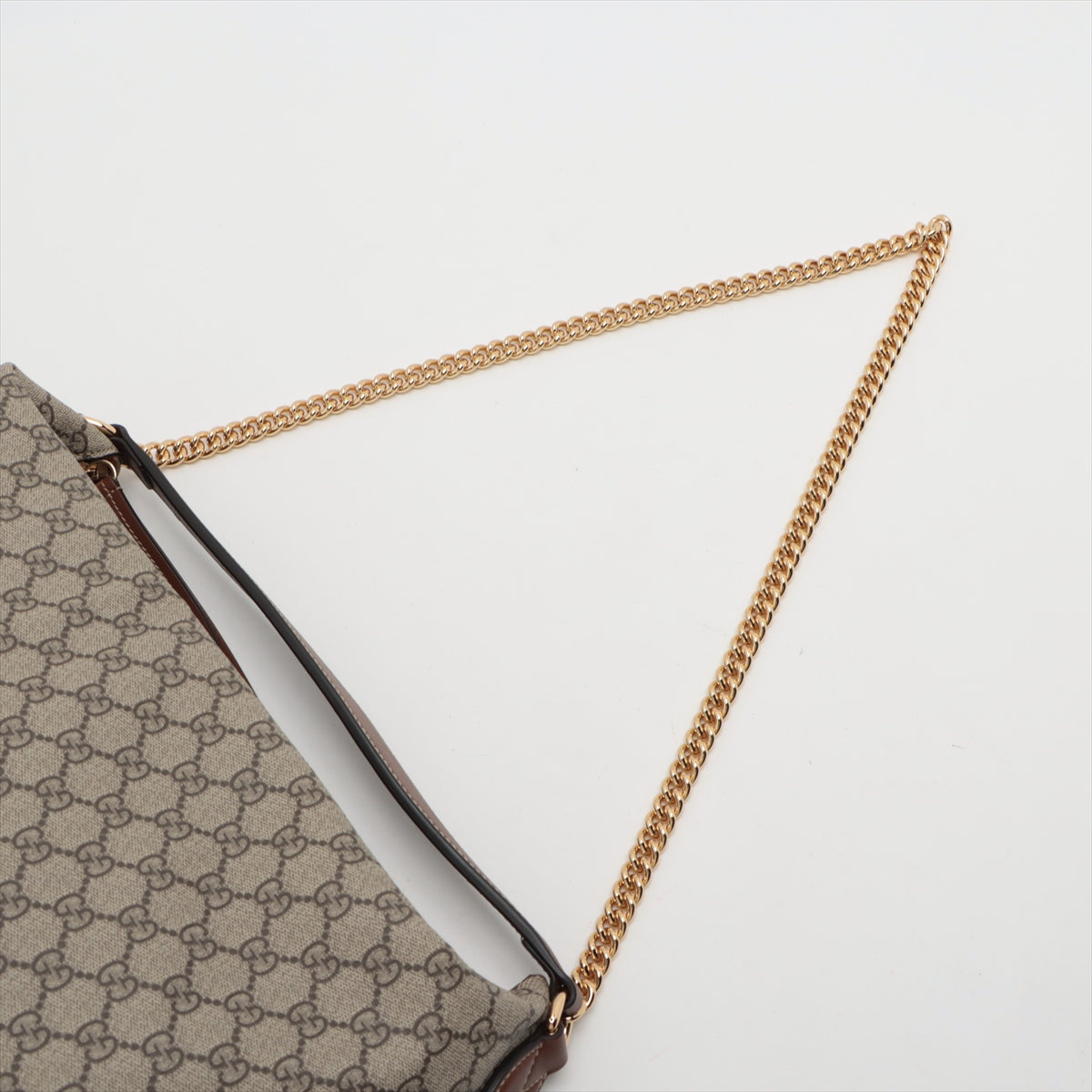 Gucci GG Supreme PVC & leather One shoulder bag Beige 477324