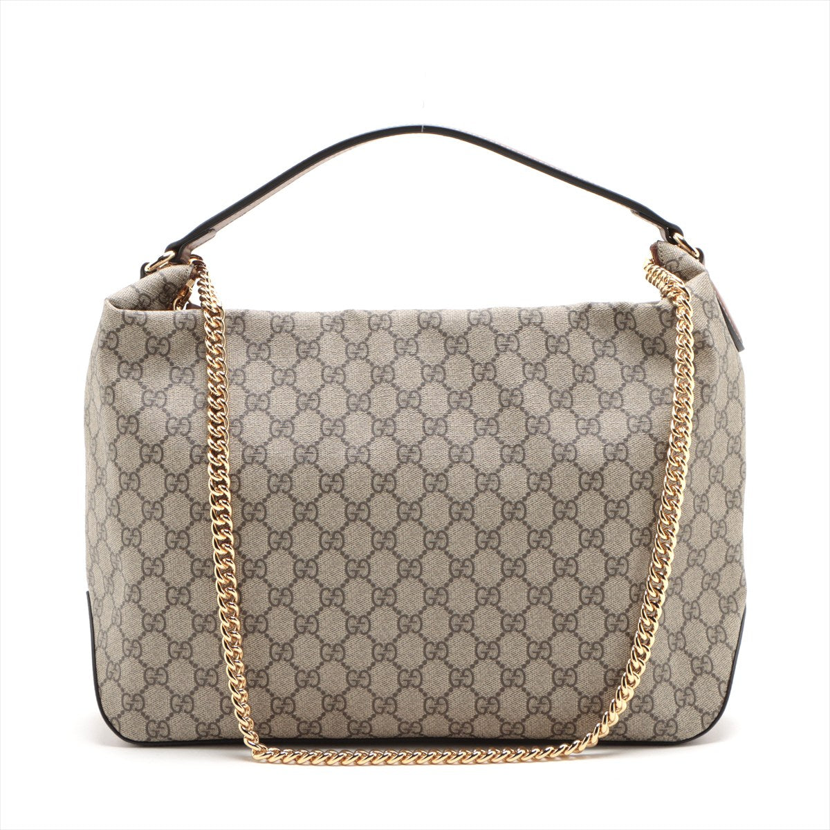 Gucci GG Supreme PVC & leather One shoulder bag Beige 477324