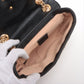 Gucci GG Canvas Chain Shoulder Bag Black x Beige 446744
