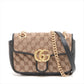 Gucci GG Canvas Chain Shoulder Bag Black x Beige 446744