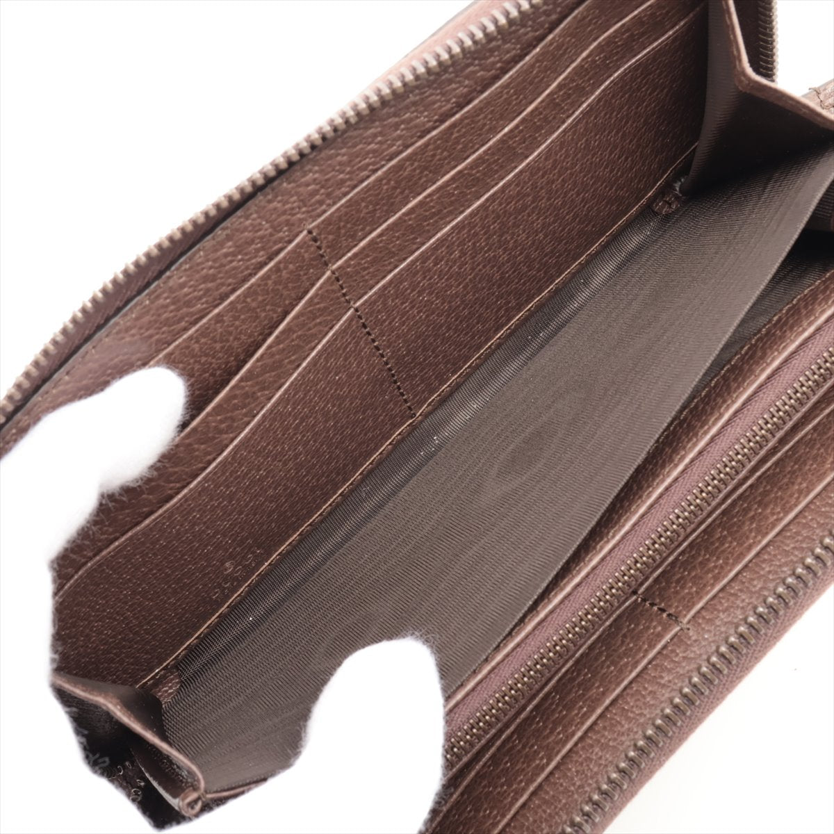 Gucci jumbo GG canvas 658634 Canvas & Leather Zip Round Wallet Brown
