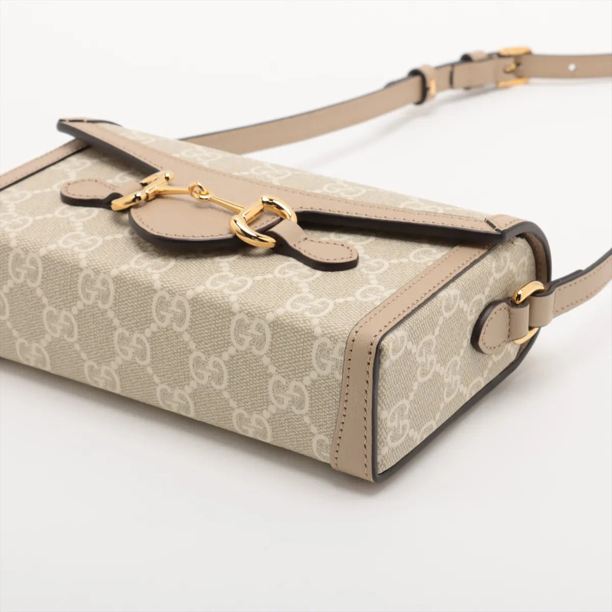 Gucci GG Supreme Horsebit 1955 PVCx leather Shoulder bag