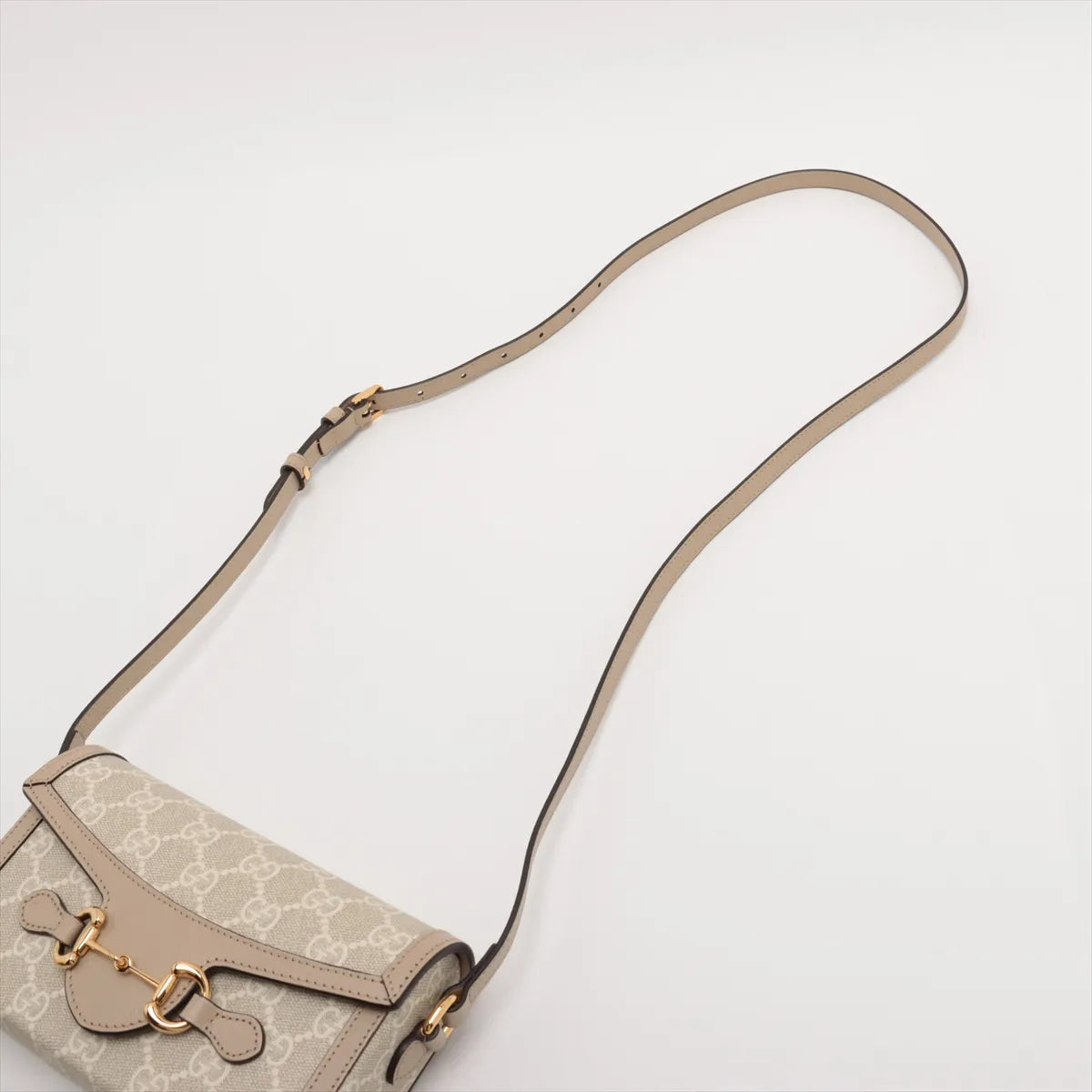 Gucci GG Supreme Horsebit 1955 PVCx leather Shoulder bag