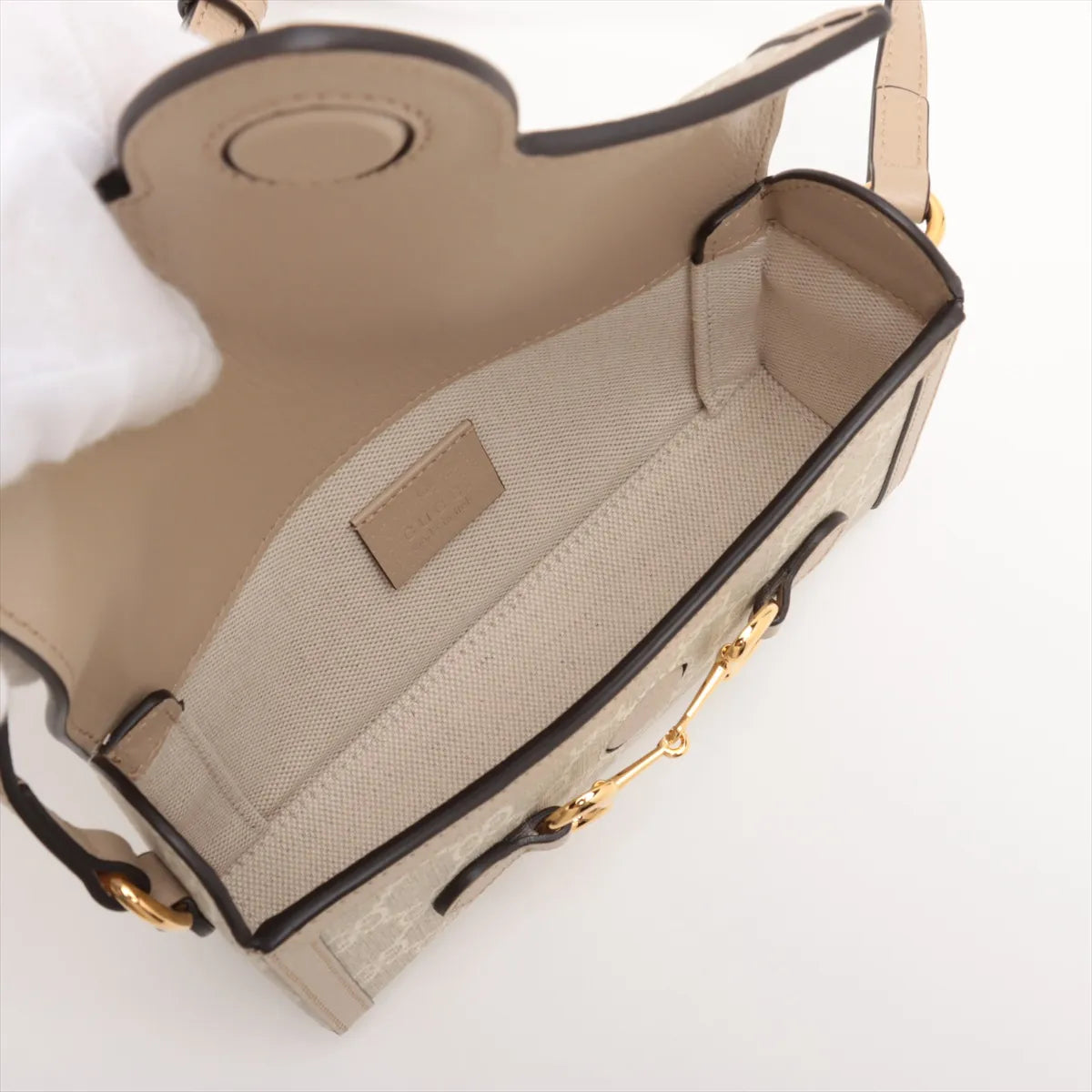 Gucci GG Supreme Horsebit 1955 PVCx leather Shoulder bag