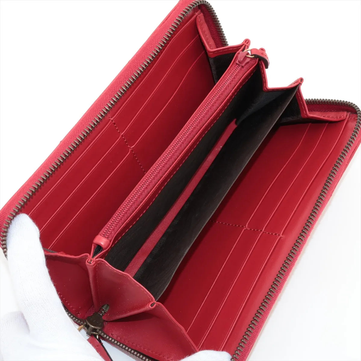 Gucci GG Marmont 443123 Leather Zip Round Wallet Red