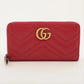 Gucci GG Marmont 443123 Leather Zip Round Wallet Red