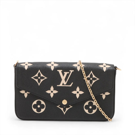 Louis Vuitton monogram empreinte Pochette Félicie M80482 FH0261 Black