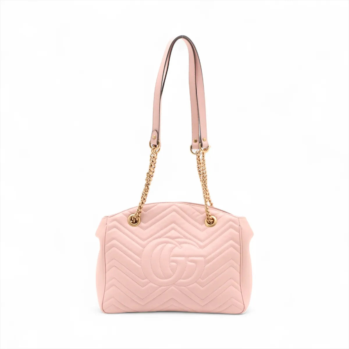 Gucci GG Marmont Leather Chain Tote Bag Pink 443501