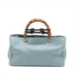 Gucci Bamboo Leather 2 Way Handbag Blue 323660