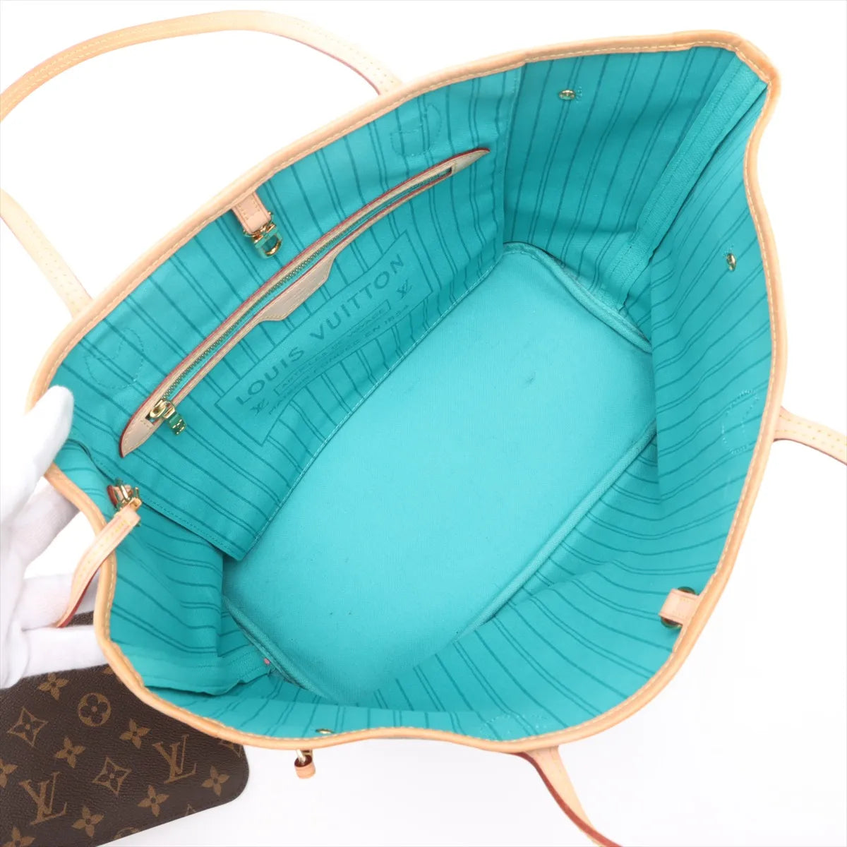 Louis Vuitton Monogram V Neverfull MM M41601 CA1105 Brown x blue-green