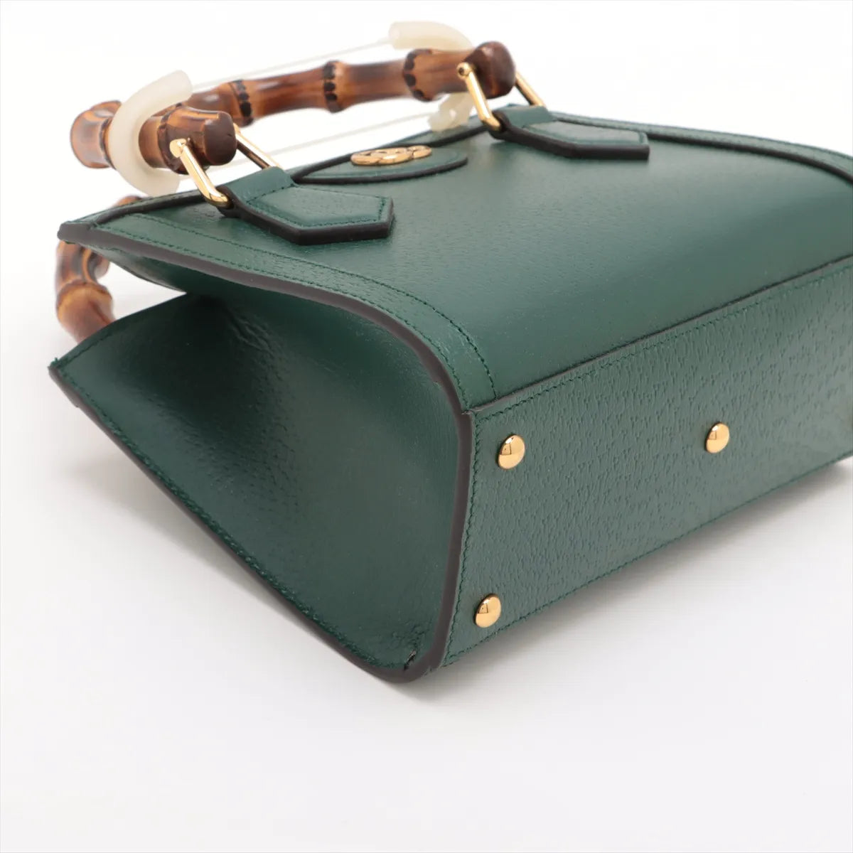 Gucci Bamboo Diana Leather 2 Way Handbag Green 702732