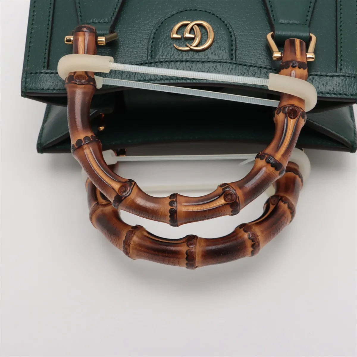 Gucci Bamboo Diana Leather 2 Way Handbag Green 702732