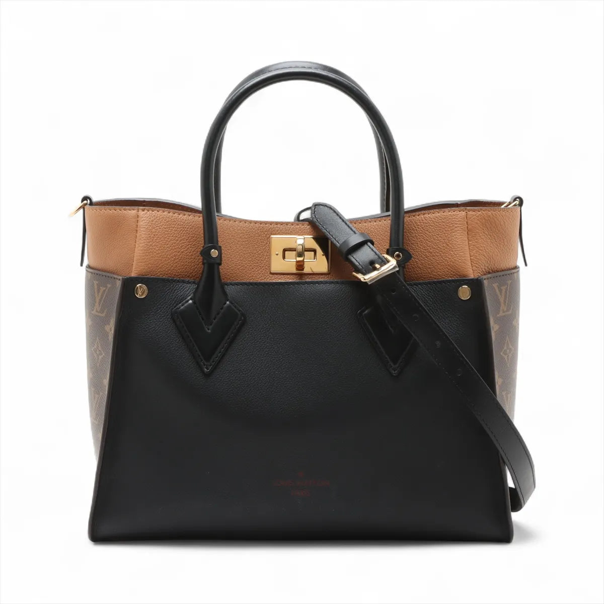 Louis Vuitton Monogram On My Side MM M53823 Black x brown