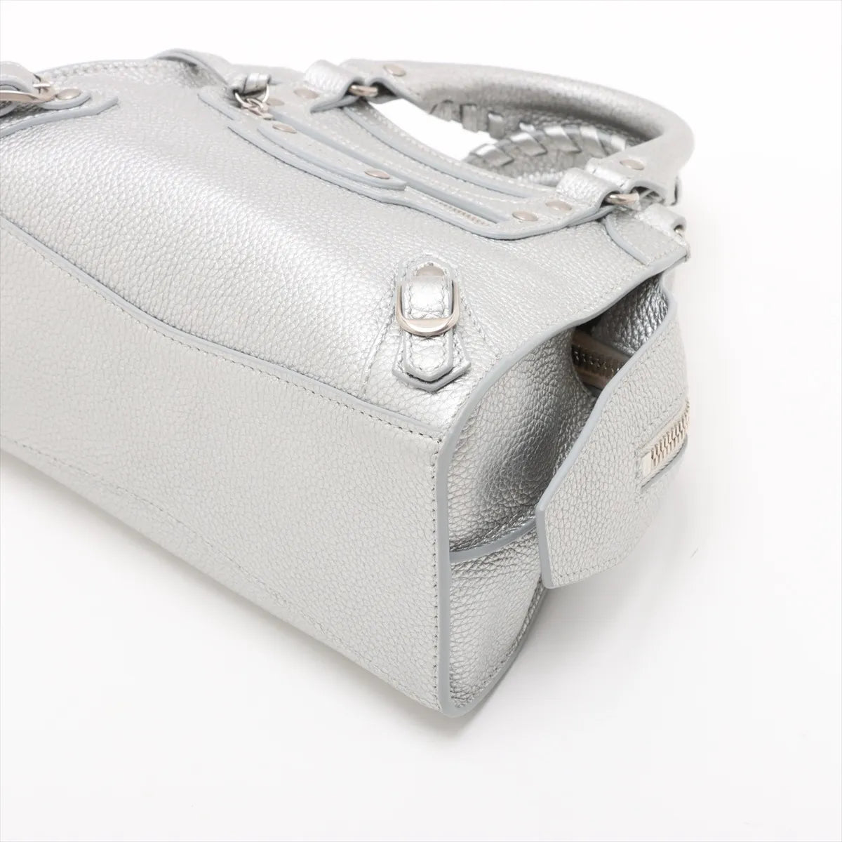 Balenciaga Mini Neo Classic City Leather 2 Way Handbag Silver 638524