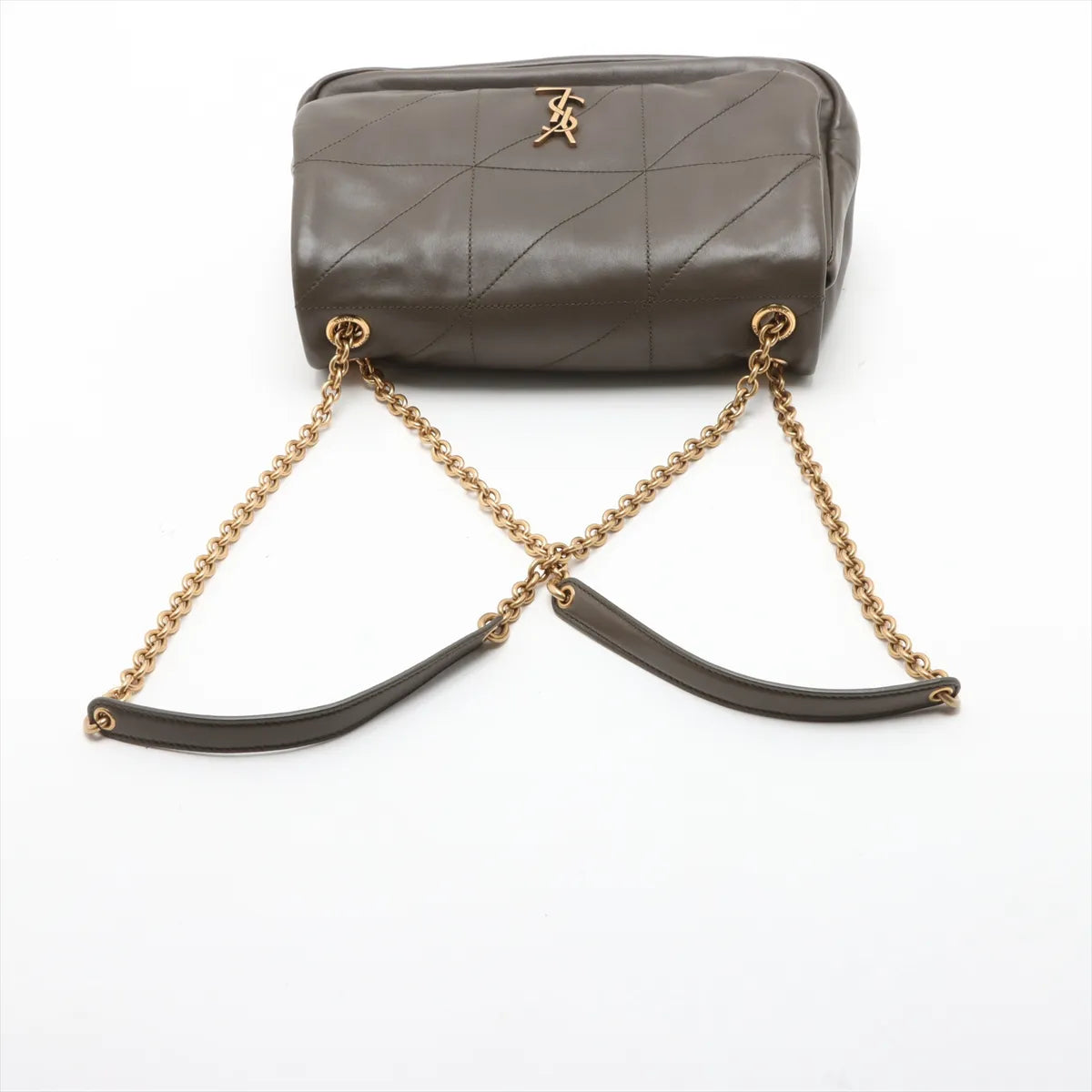 Saint Laurent Paris Jamie Leather Chain Shoulder Bag Khaki 763475