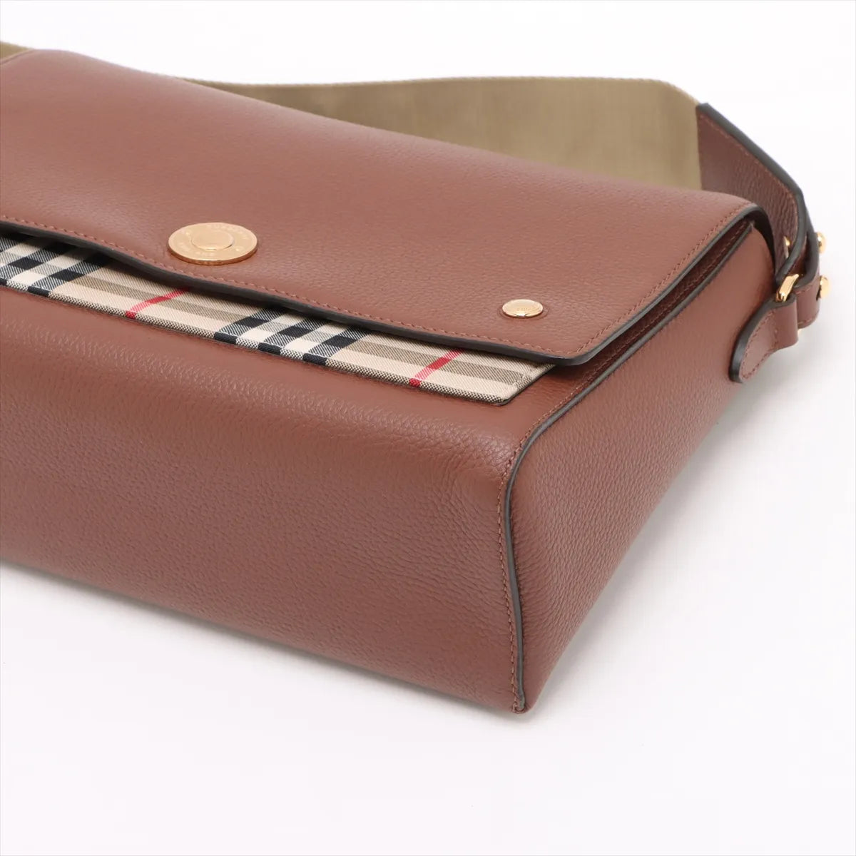 Burberry Nova Check Hampshire leather x canvas Shoulder bag Brown
