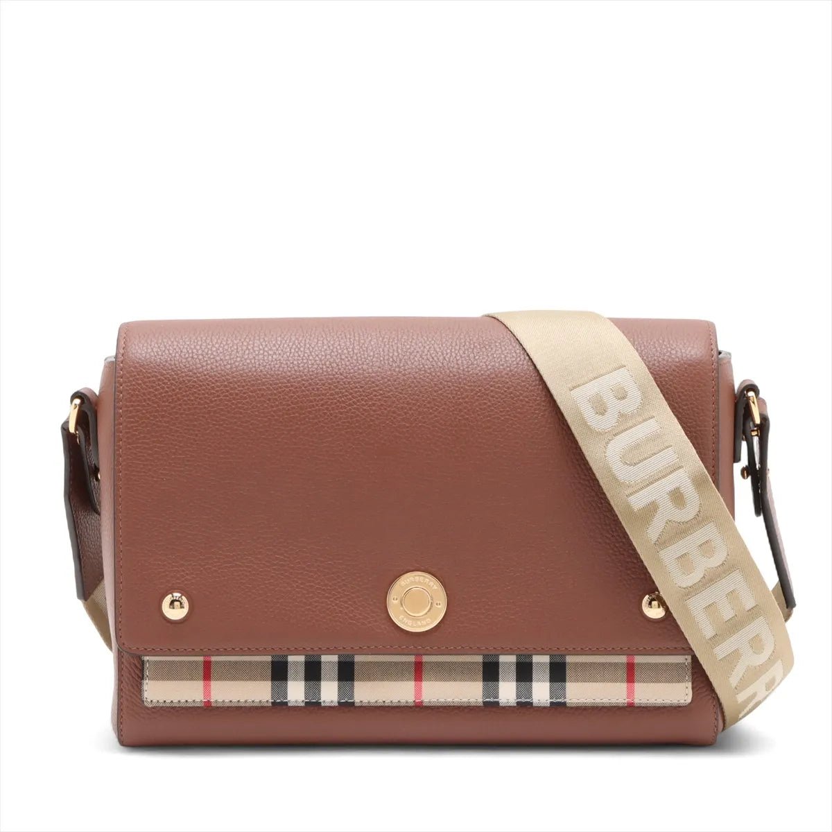 Burberry Nova Check Hampshire leather x canvas Shoulder bag Brown
