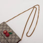 Gucci GG Supreme PVCx leather Chain Shoulder Bag Beige x red 481291