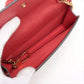 Gucci GG Supreme PVCx leather Chain Shoulder Bag Beige x red 481291