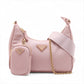 Prada Tessuto nylon x leather 2 Way Shoulder Bag Pink