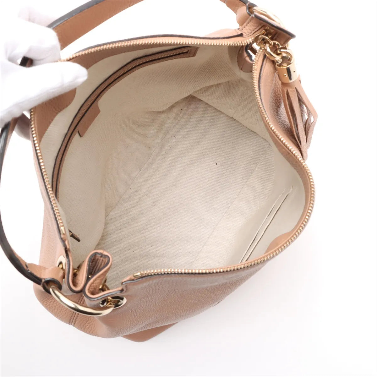 Gucci Soho Leather 2 Way Shoulder Bag Beige 536194