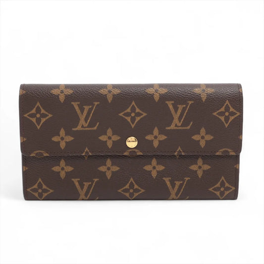 Louis Vuitton Monogram Pochette Porte Monecredit M61725 MB0014 Brown Long Wallet